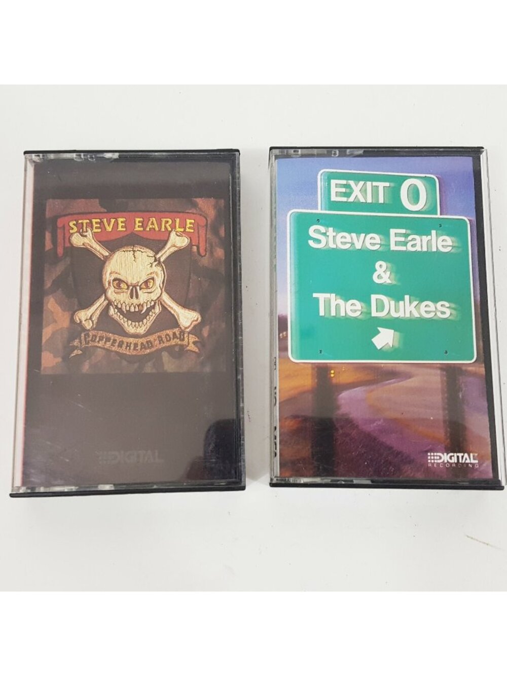 2 - Steve Earle the Dukes Cassette Tape Copperhead and Road Exit O Folk Rock